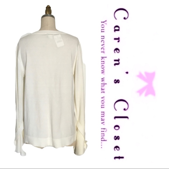 NWT J Crew Cream Stretch Knit Long Sleeve Sweater - Picture 3 of 7